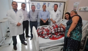 Prefeito Marcus Melo e secretário municipal de Saúde, Téo Cusatis, estiveram no Hospital Municipal para acompanhar o início das cirurgias de laqueadura e vasectomia (foto: Guilherme Berti/PMMC)