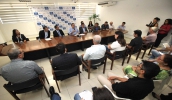 Prefeito destacou a importância e benefícios entre a parceria da empresa com a cidade. (Foto: Guilherme Berti/PMMC)