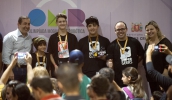 A equipe SuperGeek Pro, da escola SuperGeek, conquistou o terceiro lugar na categoria Seguidor de Linha. (Foto: Junior Lago/PMMC)