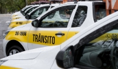Novas viaturas foram entregues nesta segunda-feira, em evento que também contou com a apresentação do planejamento da Secretaria de Transportes (Junior Lago/PMMC)