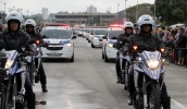 A Guarda Municipal foi um dos destaques do Desfile Cívico-Militar e abriu a chegada das Polícias Civil, Militar, Ambiental e Rodoviária e Corpo de Bombeiros. (Foto: Ney Sarmento/PMMC)