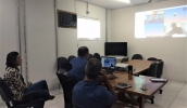 Secretário Daniel Teixeira, ao lado dos diretores André Miragaia e Patricia Cesare, durante teleconferência com catadores de material reciclável (Divulgação/SVMA)