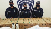 Guarda Municipal recebeu doação de máscaras descartáveis, luvas e álcool em gel do Ministério da Justiça e Segurança Pública para o trabalho de combate ao coronavírus (Divulgação)