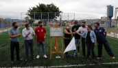 Marcus Melo entregou o novo campo de futebol com grama sintética implantado na Praça da Juventude e destacou a importância dos equipamentos de esporte e lazer (Ney Sarmento/PMMC)