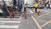 Reparo foi necessário devido a uma obstrução na tubulação e consequente vazamento (Foto: Semae)