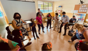 Na EM Profª Etelvina Cáfaro Salustiano, no Conjunto Jefferson, todos entrarão na dança sobre o movimento. Os alunos também se destacaram nos jogos e o preferido foi o xadrez. (Divulgação/PMMC)