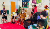 Os animais do texto "Qual brincadeira vai ser?" também encantaram a todos na EM Prof. Eulálio Gruppi, no Mogi Moderno. (Divulgação/PMMC)