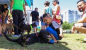 Mogianos de todas as idades acompanharam a inauguração do Play Pet e aproveitaram o domingo de sol para brincar com seus cães (Divulgação/PMMC)