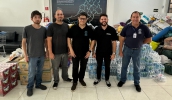 Equipe do Fundo Social, com apoio da sociedade civil, fez, na manhã desta quinta-feira, uma primeira entrega de arrecadações para vítimas das chuvas do Sul (Divulgação/ PMMC)