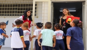 Os alunos do CEIM Marcus Adalberto Abib foram recebidos pela equipe do DAE e conheceram como é feito o trabalho no departamento. (Divulgação/PMMC)