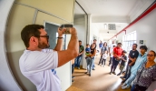 Grupo de mogianos conheceu parte da operação da ETA Centro, com informações sobre tratamento da água, uso consciente da água e responsabilidade com meio ambiente (Divulgação/PMMC)
