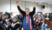 Representantes de Mogi das Cruzes nos Jogos da Melhor Idade foram homenageados em evento realizado nesta sexta-feira, no auditório do prédio da Prefeitura (Divulgação/PMMC)