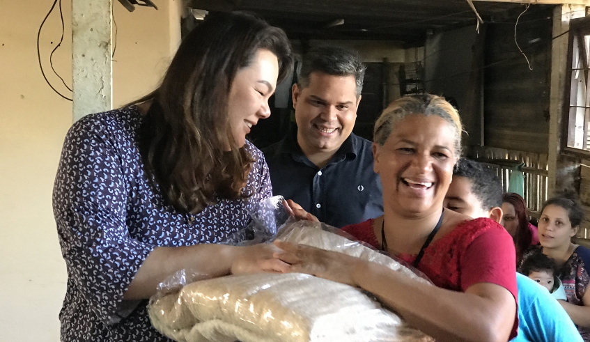 O Fundo Social de Solidariedade deu continuidade hoje às entregas de cobertores e peças da Campanha do Agasalho, na região do Santo Ângelo e Oropó (Divulgação/ CCS)