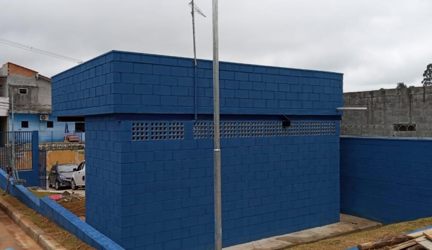 Estação elevatória está sendo construída na rua Palestina e bombeará água até reservatório da rua Professor Frederico Perretti, na parte mais alta do bairro (Foto: Divulgação/Semae)