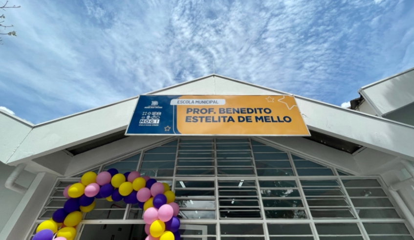 A EM Prof. Benedito Estelita de Mello foi ampliada
e também passou a atender creche. A capacidade passou de 200 para 450 alunos. (Divulgação/PMMC)