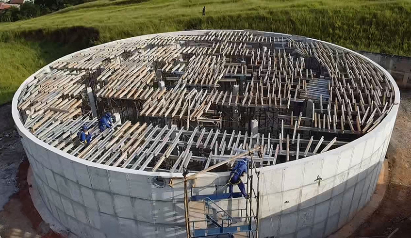 Estrutura de concreto está cerca de 75% concluída; unidade elevará para 6 milhões de litros a disponibilidade de água na região (Divulgação/Semae)