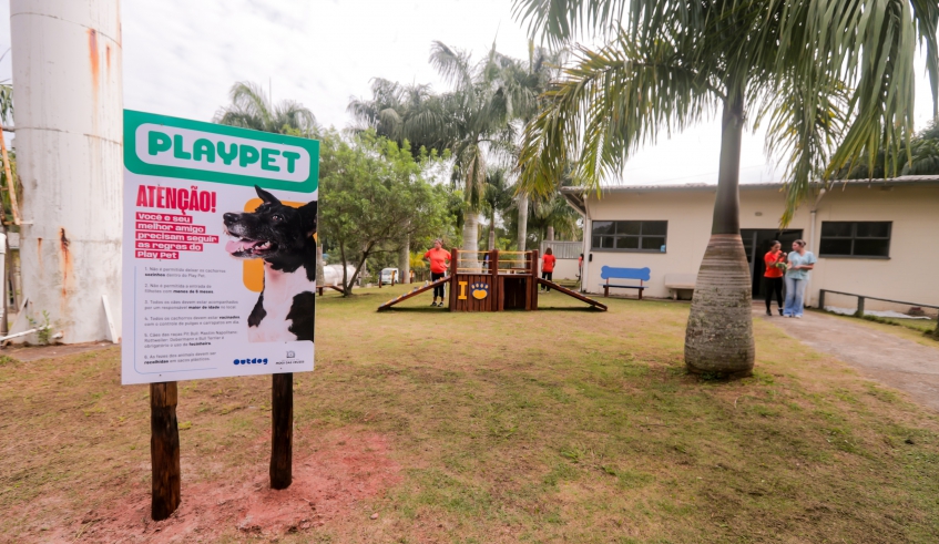Play Pet é um playground para cães que estimula a saúde física e mental dos animais (Foto: Warley Kenji/PMMC)
