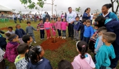 As crianças serão madrinhas e padrinhos das árvores e cuidarão das mudas plantadas no local. (Foto: Ney Sarmento/PMMC)