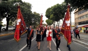 A procissão de abertura da Festa do Divino Espírito Santo cumpriu a tradição e teve trajeto entre a casa dos festeiros e a Praça Coronel Almeida (Ney Sarmento/ PMMC)