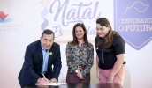 Os convênios assinados na tarde desta segunda-feira garantem ao município a implantação dos projetos Natal Espetacular e Costurando o Futuro (Junior Lago/ PMMC)
