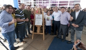 Prefeito Marcus Melo, ao lado do presidente da Câmara, Pedro Komura, do secretário Téo Cusatis, e dos veradores Farofa, Furlan e Mauro Araújo (foto: Junior Lago/PMMC)