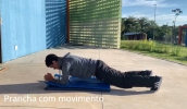 Professores demonstram os exercícios a serem feitos nos vídeos que são encaminhados aos alunos do Parque da Cidade pelo WhatsApp e disponibilizados no grupo do Facebook