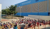 Os alunos do Cempre se encantaram com as novas cores na escola. (Divulgação/PMMC)