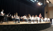 A Banda Escolar do Cempre Prof. José Limongi Sobrinho do projeto Pequenos Músicos fez sua primeira apresentação após um ano e nove meses devido à pandemia. (Divulgação/PMMC)