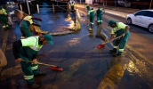 Equipes da Secretaria de Infraestrutura Urbana iniciaram os trabalhos de rescaldo da forte chuva desta quinta-feira ontem mesmo e os trabalhos continuam (Pedro Chavedar/ PMMC)