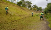 O mutirão de limpeza pública é realizado todos os sábados, em complemento à programação da semana e a Vila Suíssa é o próximo bairro a ser atendido (Pedro Chavedar/ PMMC)