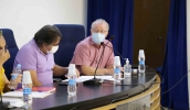 Secretário municipal de Saúde, Zeno Morrone Junior, apresentou informações detalhadas sobre cada setor aos vereadores (Diego Barbieri/CMMC)