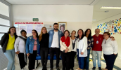 Renan Fernando de Castro assumiu a direção da EM Profª Maria Coeli Bezerra de Melo, em Cezar de Souza e foi recebido pela equipe escolar. (Divulgação/PMMC)
