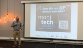 Secretário municipal e Desenvolvimento Econômico, Gabriel Bastianelli, explicou o funcionamento da plataforma Mogi Tech Academy (Pedro Chavedar/PMMC)
