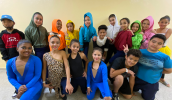 Na categoria Infantil I – conjunto estilo livre, o grupo BaiLaporte, da EM Benedito Laporte, conquistou o primeiro e o terceiro lugar. (Divulgação/PMMC)