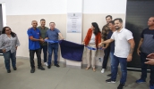 Prefeito Caio Cunha e autoridades descerraram a placa da obra, que foi entregue oficialmente nesta quinta-feira, dia 30 (Divulgação/PMMC)
