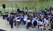Os jovens músicos das bandas escolares da EM Profª Noemia Real Fidalgo e EM Benedito Ferreira Lopes se apresentaram no evento Compartilhando Amor, realizado no Parque da Cidade no dia 30 de julho. ( . . .
