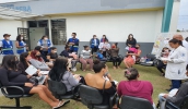 USF Nova Jundiapeba optou por uma atividade ao ar livre com mães, gestantes e membros da comunidade em geral (foto: Divulgação/PMMC)