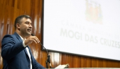 Prefeito presta contas das ações do Executivo na 1ª sessão da Câmara de Vereadores em 2023 (Divulgação/PMMC)