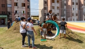 Crianças participaram do mutirão realizado sábado em Jundiapeba, com muita diversão e participação da comunidade (Divulgação/PMMC)