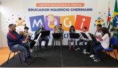 A turma de Madeiras do Cempre Profª Lourdes Lopes Romeiro Iannuzzi, em Jundiapeba, se apresentou no evento. (Divulgação/PMMC)