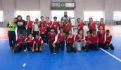 No primeiro jogo do dia, a EM Dr. Benedito Laporte Vieira da Motta conquistou o terceiro lugar. (Warley Kenji/PMMC)