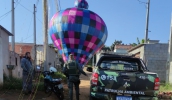 Balão foi apreendido pela Patrulha Rural da Guarda Municipal durante o último final de semana, na região do Parque São Martinho (Divulgação)