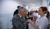 Pacientes e usuários da UnicaFisio, primeiro equipamento instalado no novo Complexo, conheceram as instalações (crédito: Warley Kenji/PMMC)