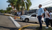 Prefeito Caio Cunha acompanhou o início da operação do novo sistema viário implantado na região do Jardim Nathalie e do Conjunto Thaysa (Divulgação/PMMC)