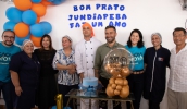 O Bom Prato de Jundiapeba completou nesta terça-feira um ano de atividade e ofereceu um almoço especial em comemoração à data, com presença do prefeito (Warley Kenji/ PMMC)
