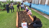 Nas hortas, os estudantes aprendem mais sobre a importância do plantio de mudas e como cuidar de cada uma delas (Divulgação/PMMC)