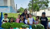 Na EM Profª Wanda de Almeida Trandafilov, no Parque São Martinho, a mostra da unidade escolar contou com a venda de verduras. (Divulgação/PMMC)
