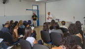 A palestra também proporcionou o compartilhamento de experiências e conhecimentos entre os profissionais da fundação e os especialistas da rede municipal de ensino. (Divulgação/PMMC)