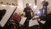 Com estudos iniciados com o Canarinhos do Itapety, o maestro Cleber Felipe Harmon foi selecionado para ser aluno ativo nas classes de regência orquestral no Gramado In Concert (Warley Kenji/PMMC)