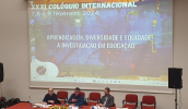 O evento organizado pela seção Portugal da Afirse (Association Francophone Internationale de Recherche Scientifique en Education) reuné educadores de Portugal, França, Congo, Espanha e Brasil. (Di . . .